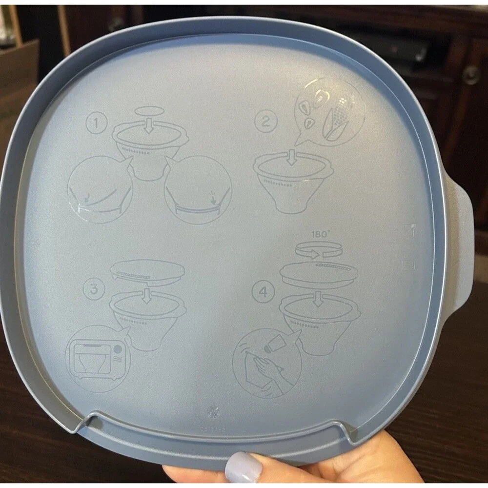 Tupperware Replacement Lid Only WOW Pop Microwave Popcorn Maker Blue  10513A-2